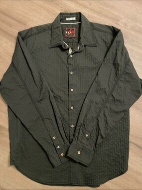 EQ Rooster Shirt Mens XL Olive Green Long-Sleeve Button-Down Textured Rugged